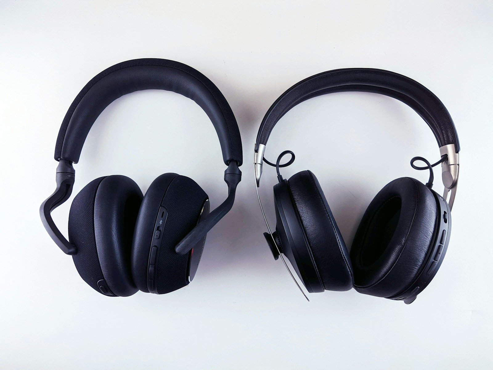 a pair of headphones sitting on top of each other