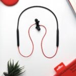 a pair of headphones sitting on top of a table