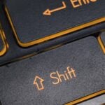 black and yellow computer keyboard