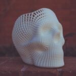 white human skull 3D artwork