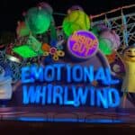 a sign that says emotional whirlwind at night