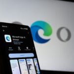 Microsoft edge app displayed on smartphone screen