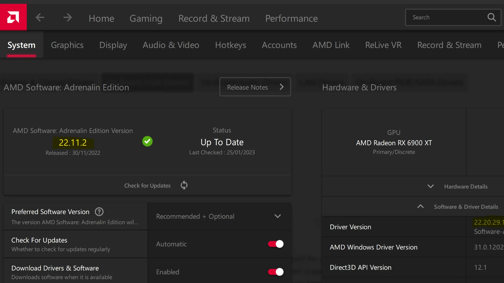 AMD Radeon Control Panel