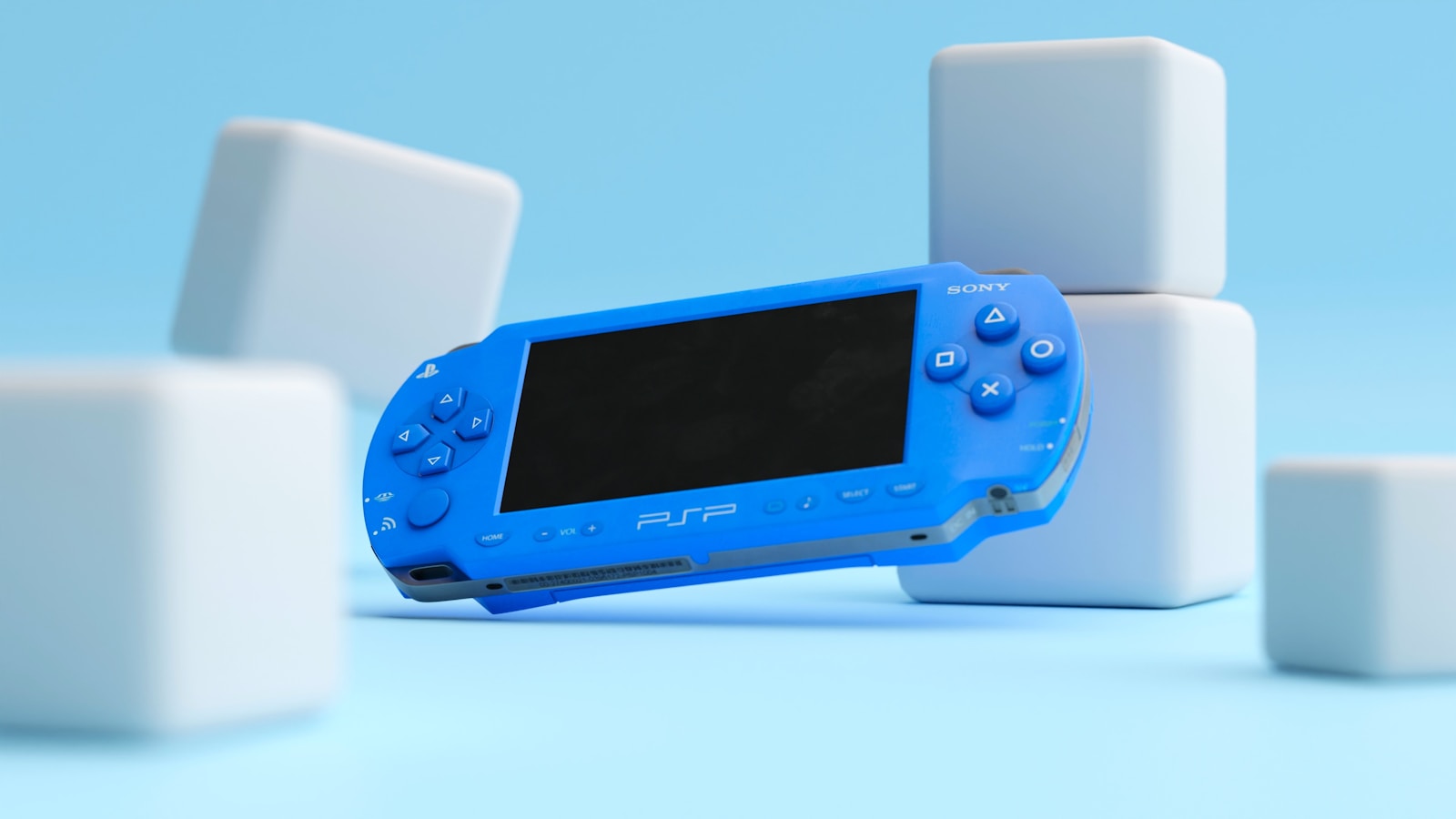 a blue and white nintendo wii game system