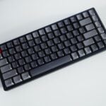 black computer keyboard on white table