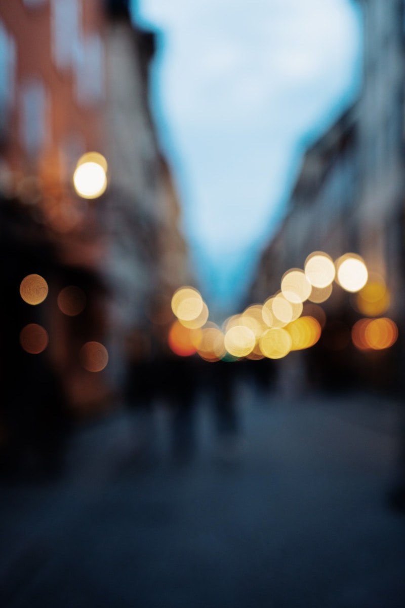 street with bokeh effect