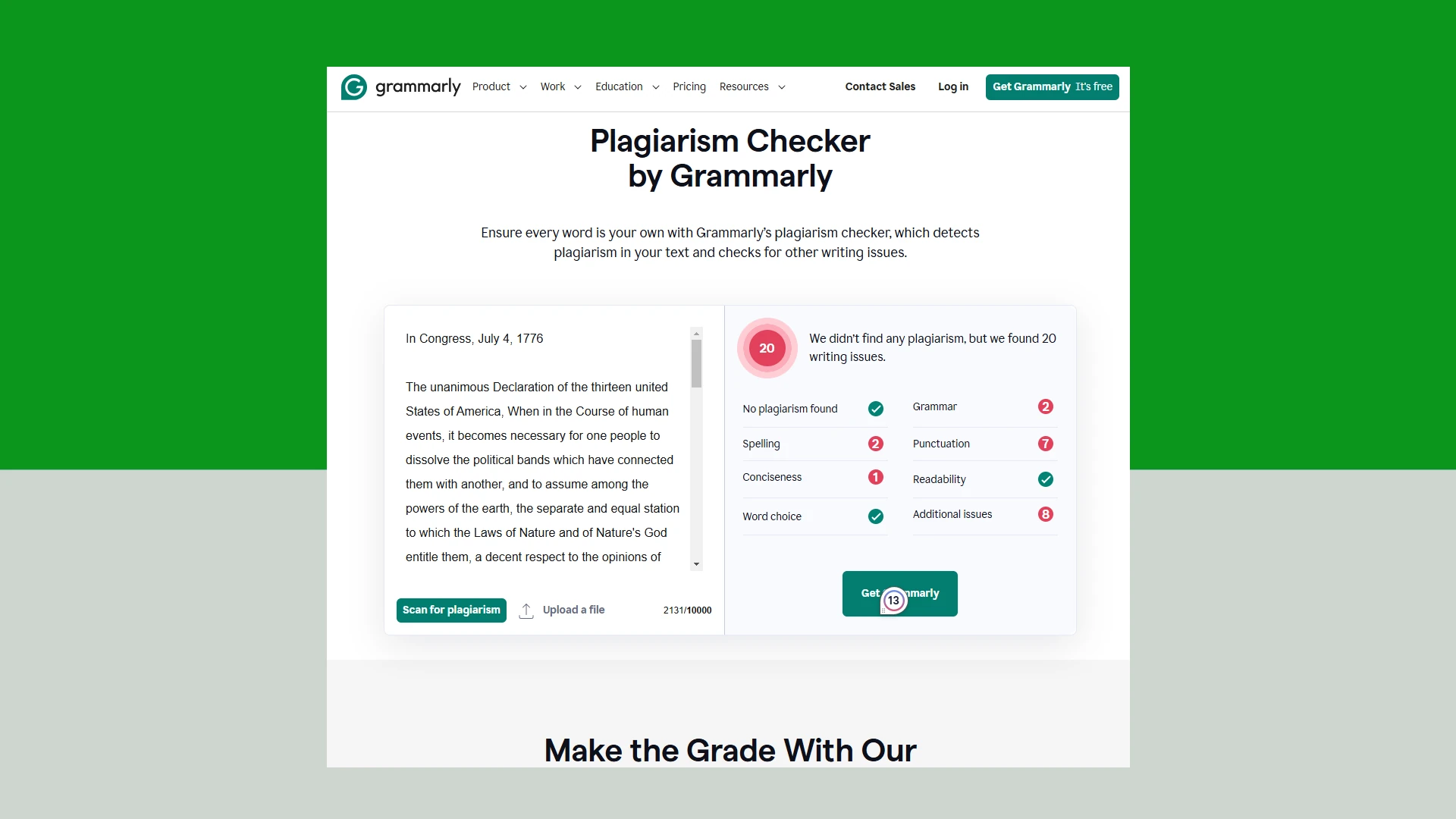 Grammarly Plagiarism Checker