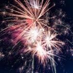 time lapse photography of fireworks at night