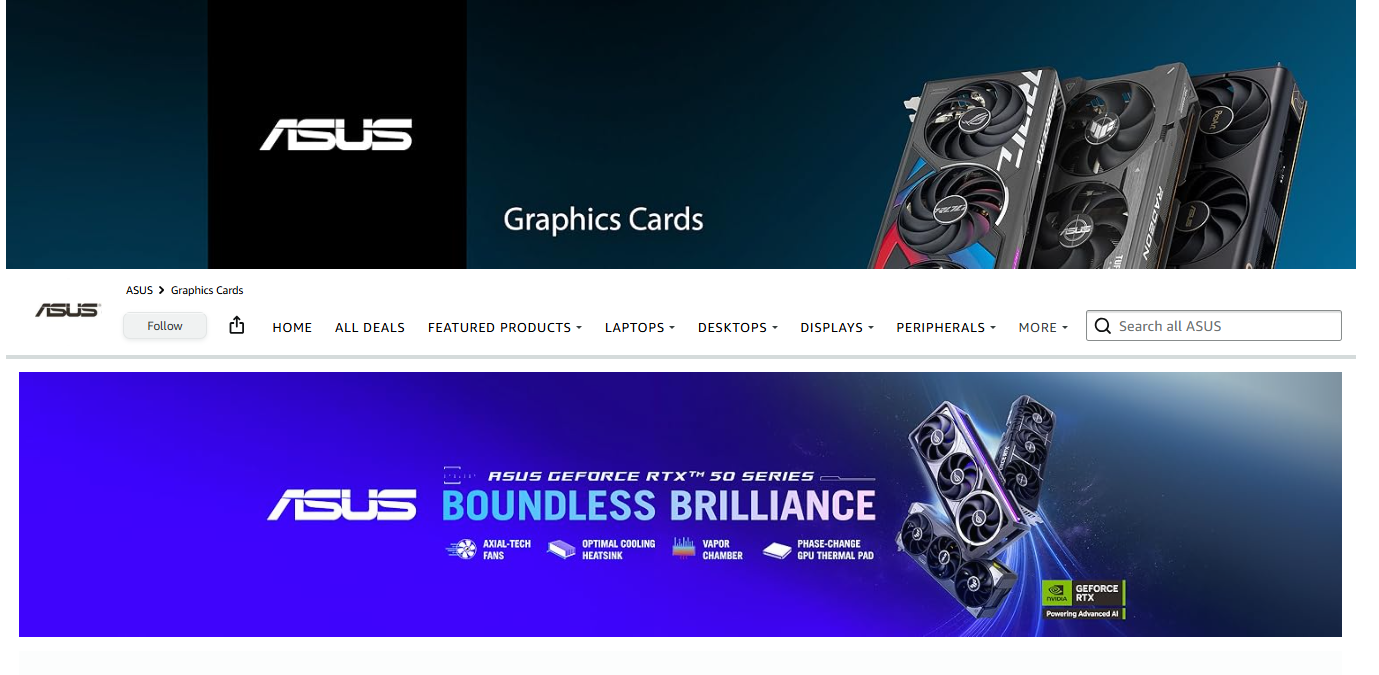 Asus GPU Store on Amazon