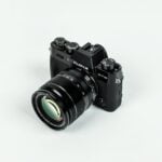 black Fujifilm bridge camera