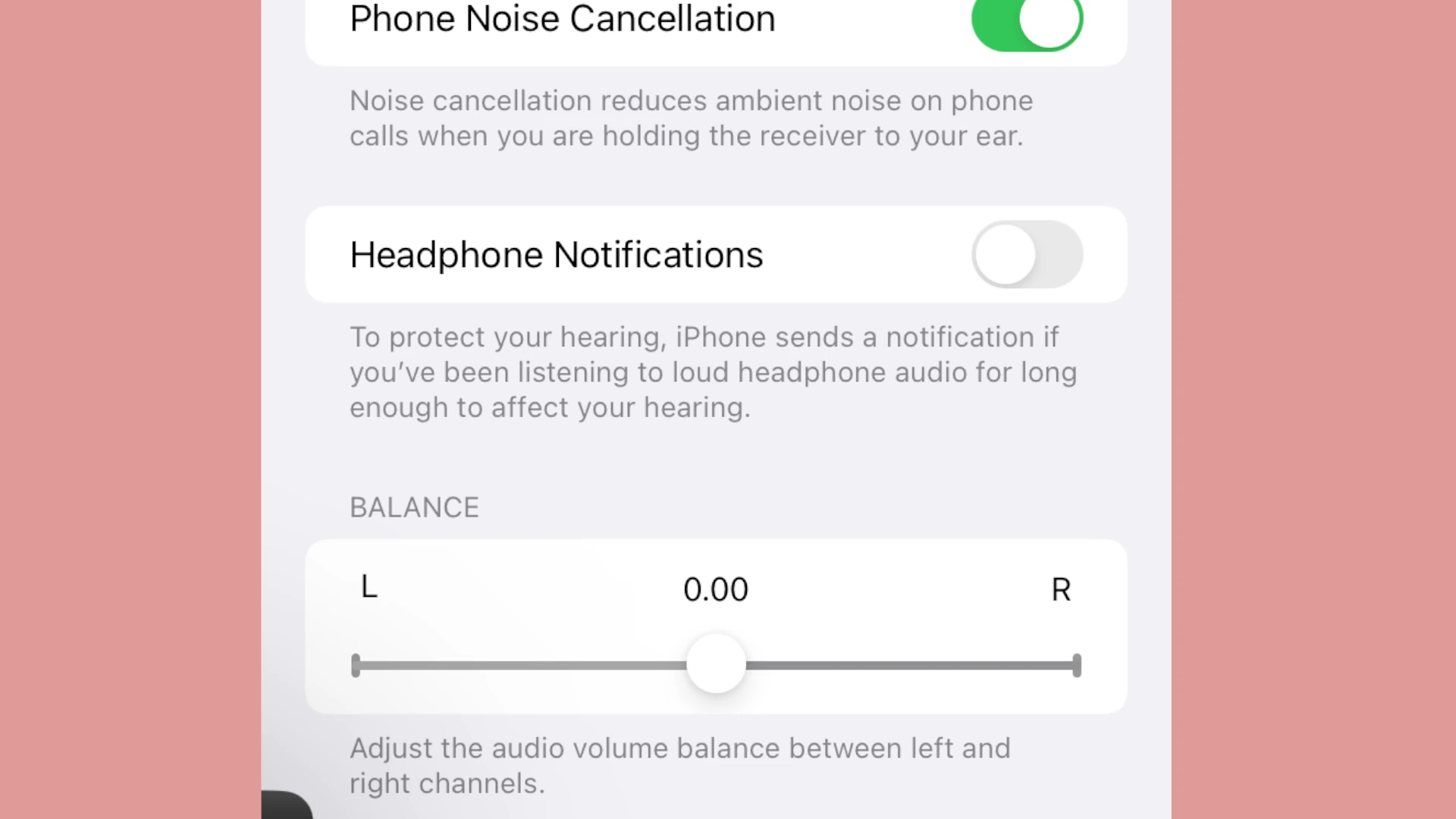 iPhone Audio Balance