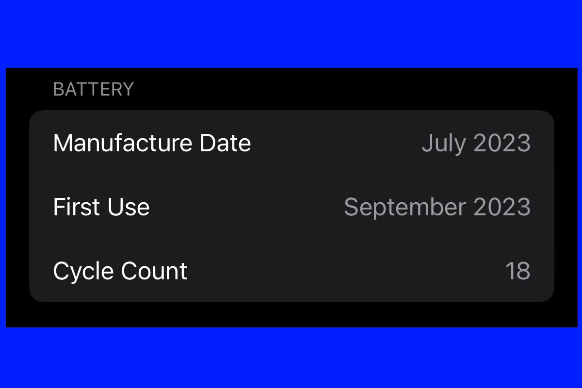 iPhone Battery Cycle Count