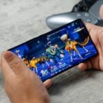 A person is playing a video game on their phone