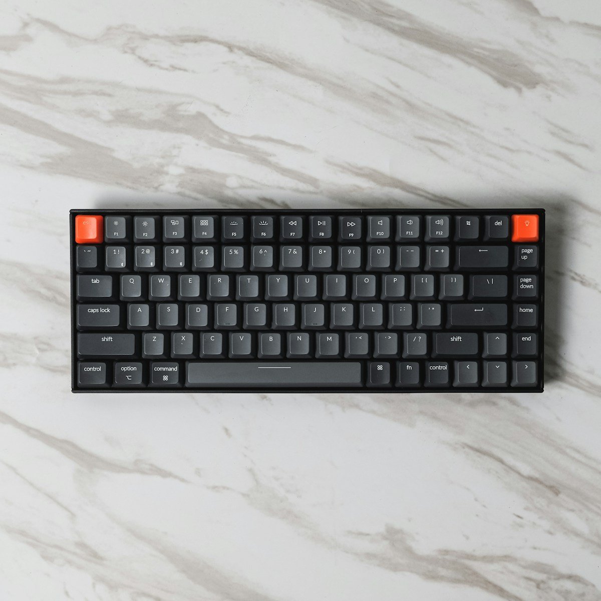 black and orange computer keyboard