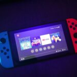 Nintendo Switch console turned on with Joy-Con controls