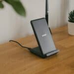 black and gray rectangular device on brown wooden table