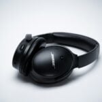 a pair of headphones sitting on top of a table