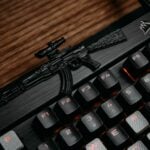 black and red computer keyboard