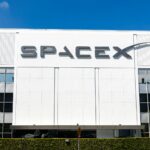 a building with a sign that says spacex on it